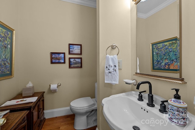 10317 Clubhouse View Ln, Mint Hill, NC 28227 - bathroom with crown molding and wood finished floors