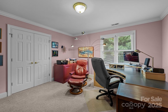 10317 Clubhouse View Ln, Mint Hill, NC 28227 - office featuring ornamental molding and carpet floors