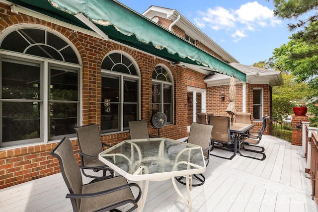 10317 Clubhouse View Ln, Mint Hill, NC 28227 - wooden terrace featuring outdoor dining area
