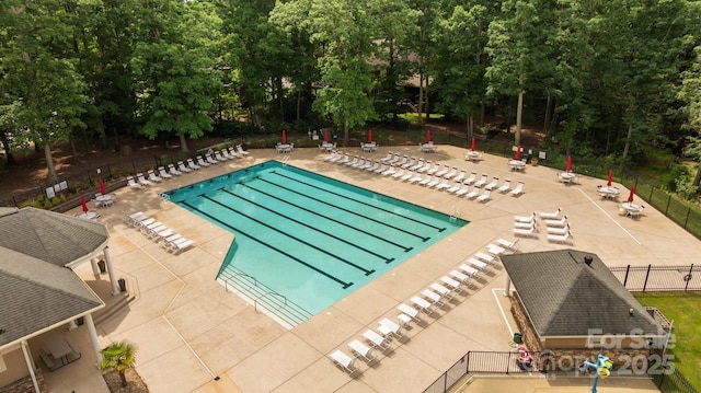 10317 Clubhouse View Ln, Mint Hill, NC 28227 - community pool with a patio and view of scattered trees