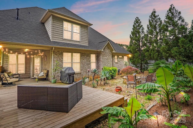 1705 Townsend Ln, Rock Hill, SC 29730 - wooden deck with outdoor lounge area and a grill