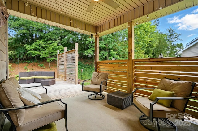 1705 Townsend Ln, Rock Hill, SC 29730 - view of patio with an outdoor living space and ceiling fan