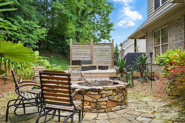 1705 Townsend Ln, Rock Hill, SC 29730 - view of patio / terrace featuring a fire pit