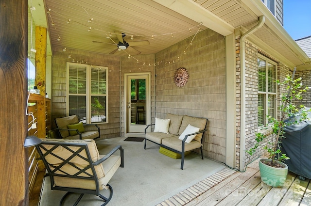 1705 Townsend Ln, Rock Hill, SC 29730 - view of patio with ceiling fan, an outdoor hangout area, and area for grilling