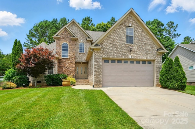 1705 Townsend Ln, Rock Hill, SC 29730 - traditional home with driveway, a front lawn, brick siding, and a garage