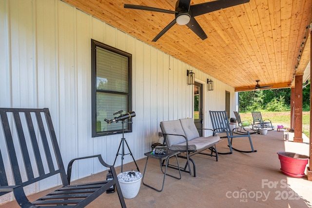 1138 Zeb Haynes Rd, Maiden, NC 28650 - porch featuring ceiling fan