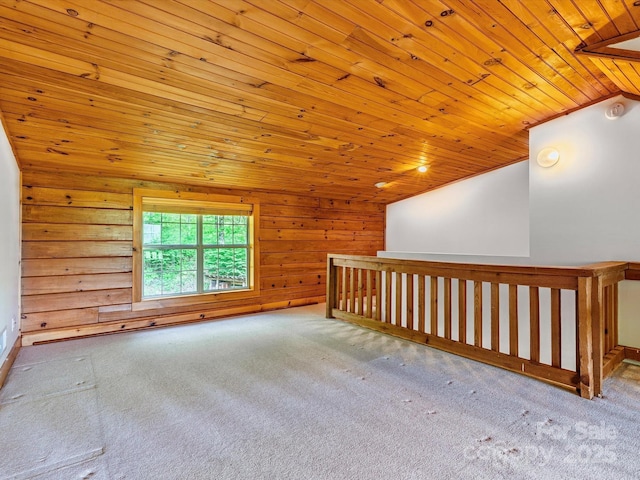 287 Sara Ridge Rd, Waynesville, NC 28786 - bonus room with wood ceiling, lofted ceiling, carpet floors, and wooden walls