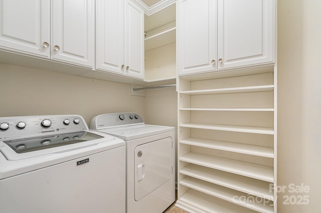 2504 Korbel Ct, Waxhaw, NC 28173 - laundry area with washing machine and clothes dryer and cabinet space
