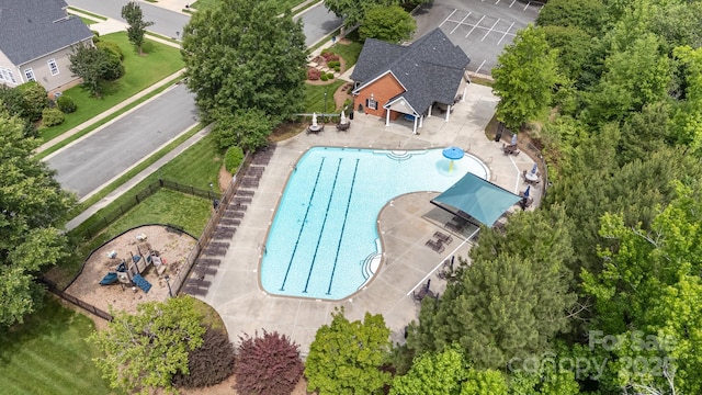 2504 Korbel Ct, Waxhaw, NC 28173 - drone / aerial view of a pool area