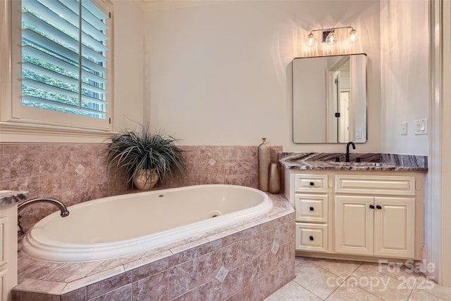 1056 James Madison Dr, Matthews, NC 28104 - full bath featuring vanity, tile patterned floors, and a bath