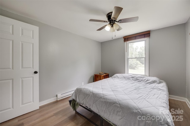 3083 Corinth Rd, Gaffney, SC 29340 - bedroom featuring baseboard heating, baseboards, and wood finished floors