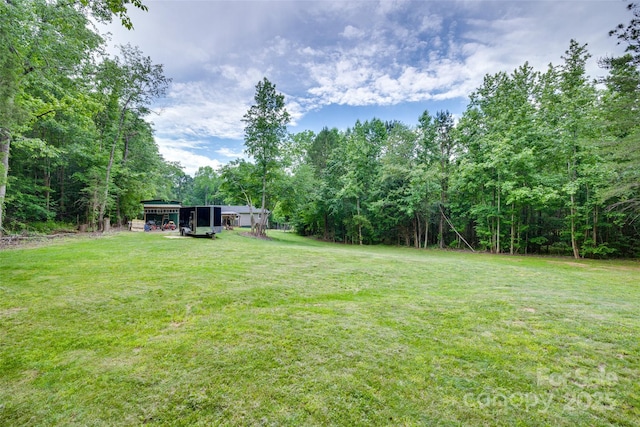 3083 Corinth Rd, Gaffney, SC 29340 - view of green lawn featuring a wooded view