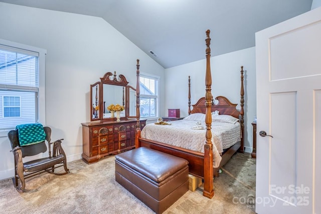 153 Water Leaf Dr, Weaverville, NC 28787 - carpeted bedroom featuring vaulted ceiling and baseboards