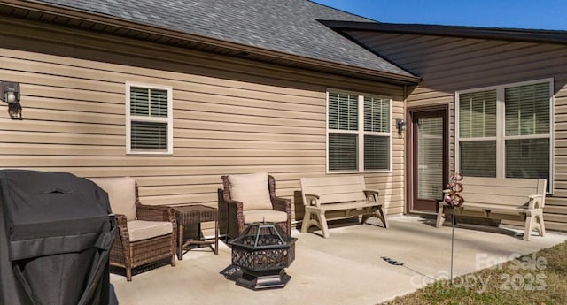 153 Water Leaf Dr, Weaverville, NC 28787 - view of patio with a fire pit