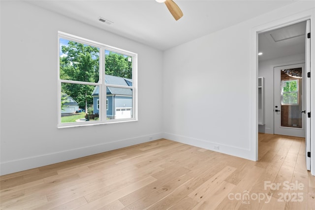 3078 Mountain Creek Dr, Sherrills Ford, NC 28673 - spare room with light wood-style floors, baseboards, and a ceiling fan
