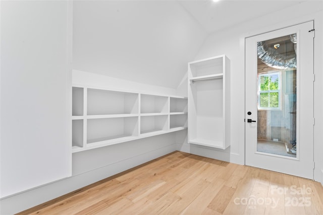 3078 Mountain Creek Dr, Sherrills Ford, NC 28673 - spacious closet featuring vaulted ceiling and wood finished floors