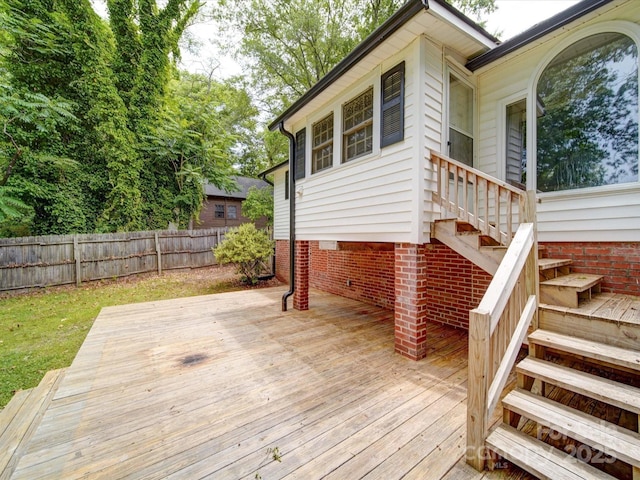 318 Chestnut Ave, Kannapolis, NC 28081 - deck with a fenced backyard and stairway