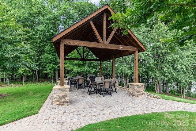 138 Lanyard Dr Unit B, Mooresville, NC 28117 - view of patio / terrace featuring a gazebo and outdoor dining area