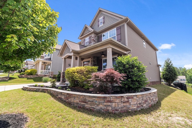 2835 Berkhamstead Cir, Concord, NC 28027 - view of front facade featuring ceiling fan