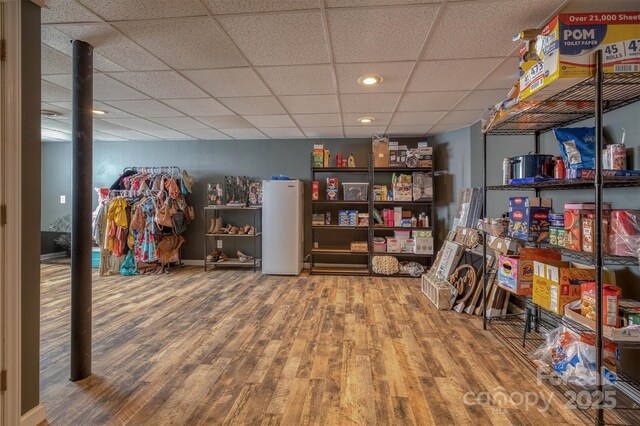 905 Severt Cir, Lenoir, NC 28645 - basement with a drop ceiling, wood finished floors, and recessed lighting