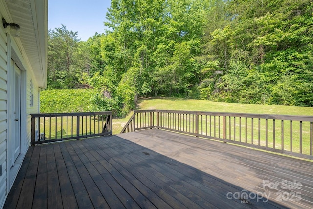 905 Severt Cir, Lenoir, NC 28645 - deck featuring a yard and a wooded view