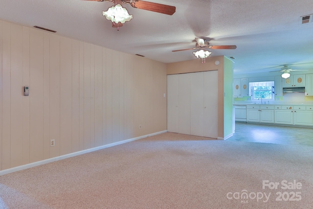 466 Shiloh Church Rd, Hickory, NC 28601 - unfurnished bedroom featuring light carpet, a textured ceiling, a closet, and a ceiling fan