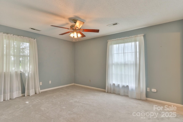 466 Shiloh Church Rd, Hickory, NC 28601 - carpeted empty room with healthy amount of natural light, ceiling fan, and a textured ceiling