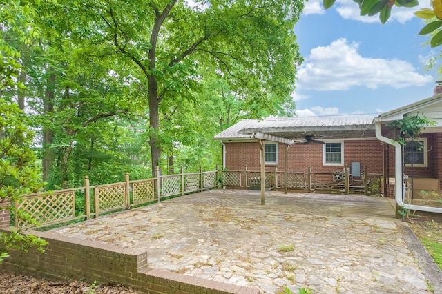 466 Shiloh Church Rd, Hickory, NC 28601 - view of patio / terrace featuring ceiling fan and a detached carport