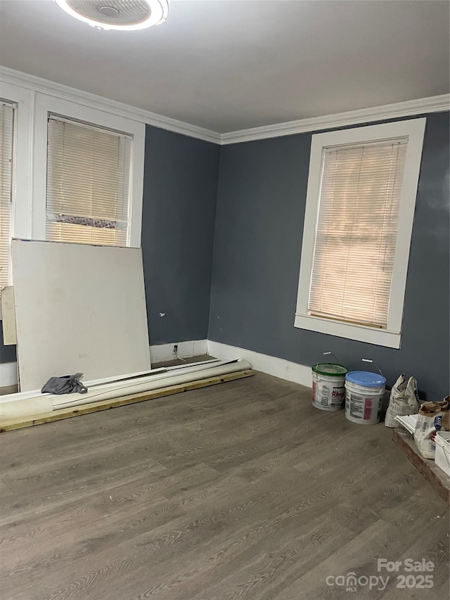 836 Mccreary St, Winston Salem, NC 27105 - spare room featuring ornamental molding, wood finished floors, and baseboards