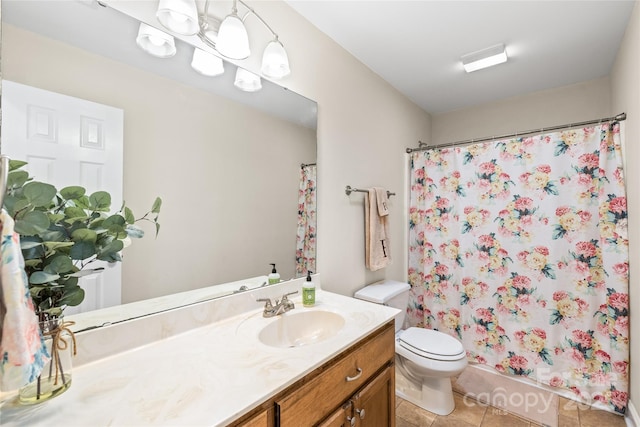 8717 Swift Rd, Oakboro, NC 28129 - full bath featuring vanity, toilet, tile patterned floors, and a shower with curtain