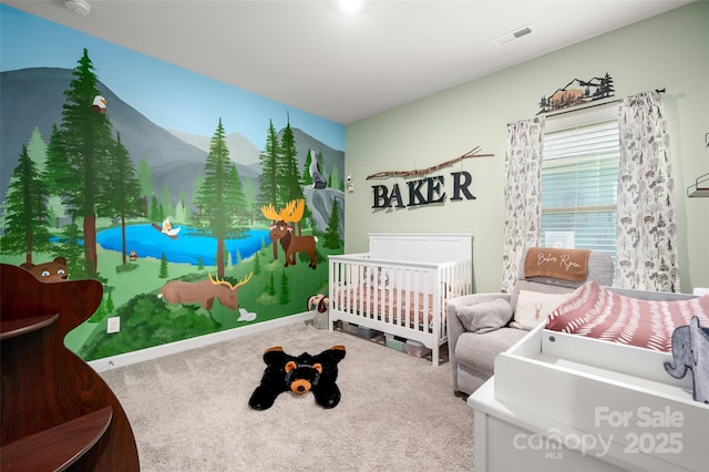 7530 Porrera St, Charlotte, NC 28214 - bedroom featuring carpet floors and a nursery area