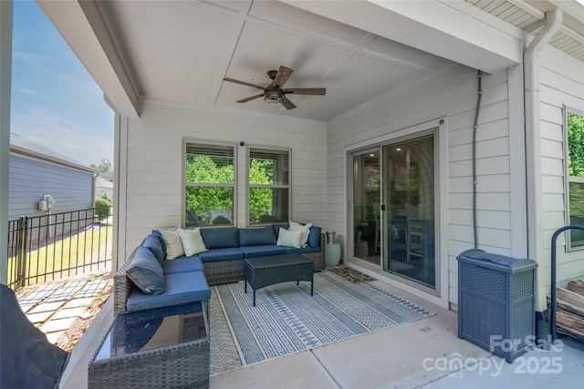 7530 Porrera St, Charlotte, NC 28214 - view of patio featuring an outdoor hangout area and ceiling fan