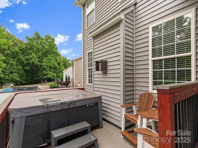 3038 Sterling Ct, Fort Mill, SC 29707 - wooden terrace featuring a hot tub