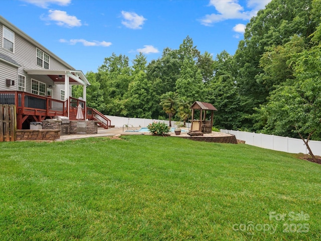 3038 Sterling Ct, Fort Mill, SC 29707 - view of yard with a patio area and a wooden deck
