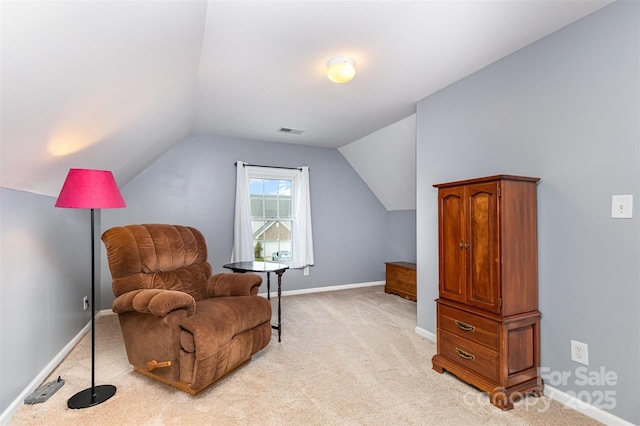 9593 Indian Beech Ave NW, Concord, NC 28027 - living area with light carpet, vaulted ceiling, and baseboards