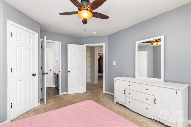 9593 Indian Beech Ave NW, Concord, NC 28027 - bedroom with light carpet, baseboards, and ceiling fan