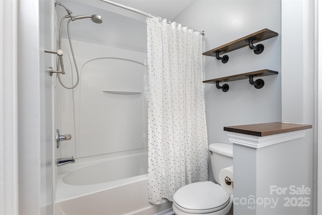 9593 Indian Beech Ave NW, Concord, NC 28027 - full bathroom with shower / bathtub combination with curtain and toilet