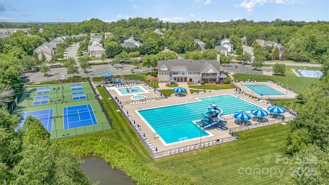 9593 Indian Beech Ave NW, Concord, NC 28027 - bird's eye view of a pool area