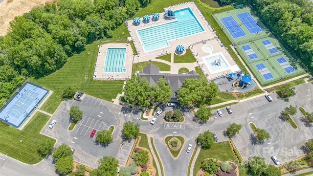 9593 Indian Beech Ave NW, Concord, NC 28027 - drone / aerial view of a pool