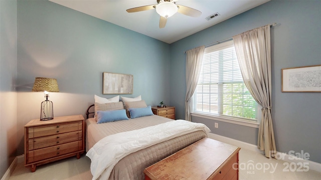 8605 Soaring Eagle Ln, Waxhaw, NC 28173 - bedroom featuring baseboards, light colored carpet, and a ceiling fan