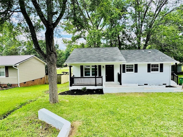 330 Willow Oak Cir, Lancaster, SC 29720 - view of front of house featuring crawl space, covered porch, and a shingled roof