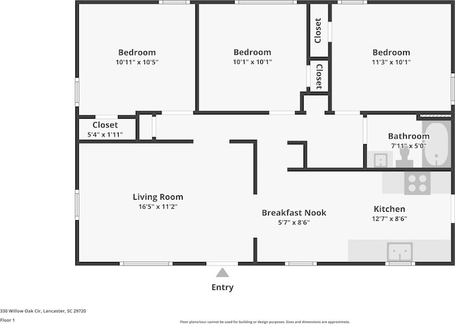 330 Willow Oak Cir, Lancaster, SC 29720 - room layout