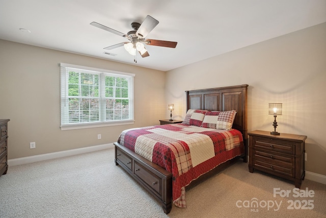 270 N St, Salisbury, NC 28147 - bedroom with baseboards, light carpet, and ceiling fan