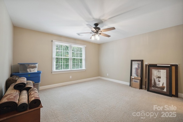 270 N St, Salisbury, NC 28147 - unfurnished room with carpet floors, ceiling fan, and baseboards