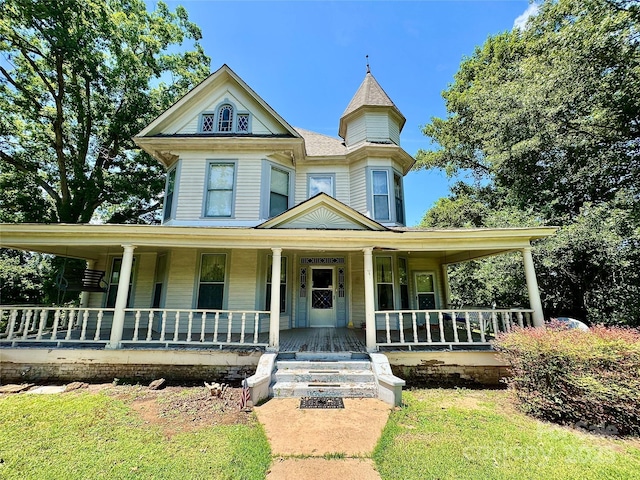 4689 Lakeview Acres Rd, Valdese, NC 28690 - victorian home with covered porch