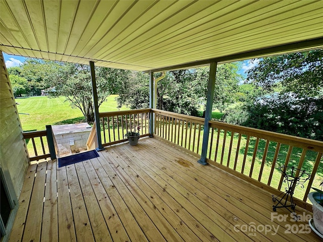 4689 Lakeview Acres Rd, Valdese, NC 28690 - deck featuring a yard and view of scattered trees