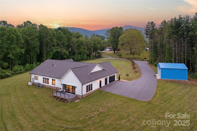 467 Dale Rd, Spruce Pine, NC 28777 - aerial view at dusk of a mountain view