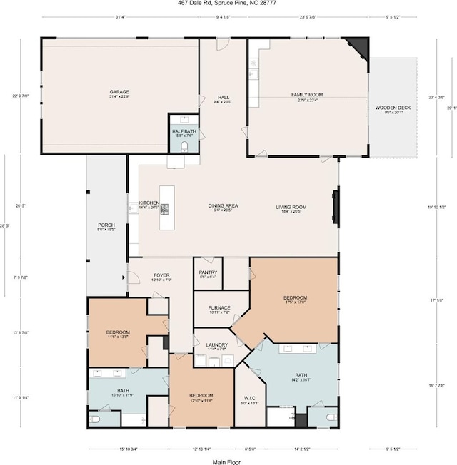467 Dale Rd, Spruce Pine, NC 28777 - floor plan / room layout