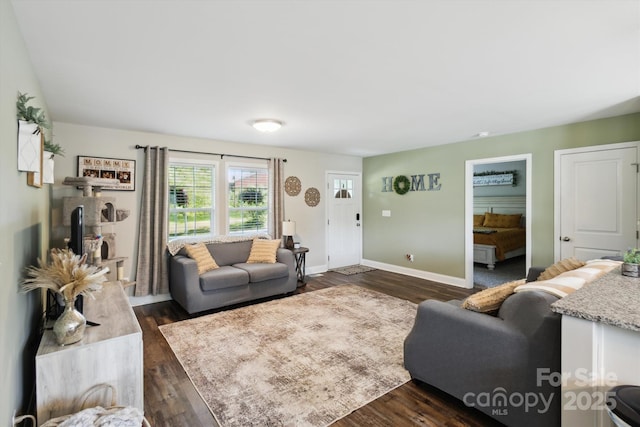 835 Jet St, Kannapolis, NC 28081 - living room featuring dark wood finished floors and baseboards