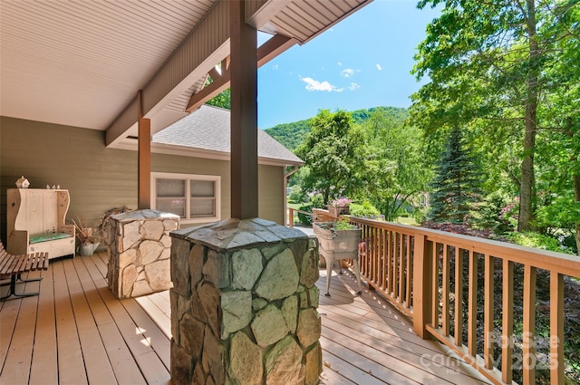 399 Stepping Stone Ln, Waynesville, NC 28786 - view of wooden deck